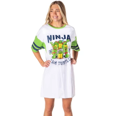 Nickelodeon Teenage Mutant Ninja Turtles Womens' Nightgown Pajama Shirt White 4 Nickelodeon Teenage Mutant Ninja Turtles Womens' Nightgown Pajama Shirt White - Image 4