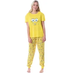 Nickelodeon SpongeBob SquarePants Womens' Faces 2 Piece Jogger Pajama Set Yellow -Sleepwear Sales Store GUEST 0085cc6a 4651 4902 ac5e b4d721cd68b2