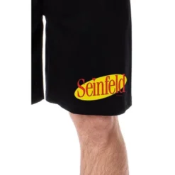 Seinfeld Mens' TV Show Series Classic Logo Icon Sleep Pajama Shorts Black