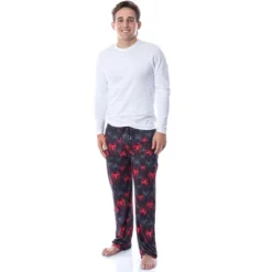 Marvel Mens' Spider-Man Vintage Superhero Icon Sleep Pajama Pants Black