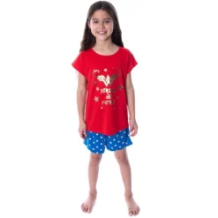 DC Comics Girls' Wonder Woman Strong And Fierce Shirt And Shorts Pajama Set Strong And Fierce -Sleepwear Sales Store GUEST 01fa4830 b5e3 4f18 9db9 a3394b759d78