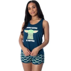 Star Wars Women's The Mandalorian Baby Yoda Racerback Tank Shorts Pajama Set Blue -Sleepwear Sales Store GUEST 0489cce1 b655 419d a727 fe8b400a1713