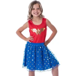 DC Comics Girl's Wonder Woman Logo And Stars Tank Nightgown Costume Pajama Red/Blue -Sleepwear Sales Store GUEST 0497953e b5ba 464c b5bf 72286bf0f174