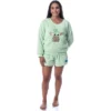 Star Wars Womens' The Mandalorian The Child Sweater And Short Pajama Set Green