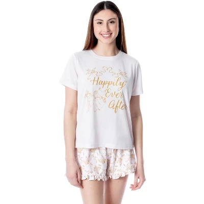 Disney Womens' Princess Cinderella Happily Ever After Pajama Set Short Pink 4 Disney Womens' Princess Cinderella Happily Ever After Pajama Set Short Pink - Image 4