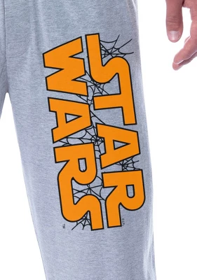 Star Wars Mens' Halloween Spiderweb Movie Logo Sleep Pajama Pants Grey 2 Star Wars Mens' Halloween Spiderweb Movie Logo Sleep Pajama Pants Grey - Image 2