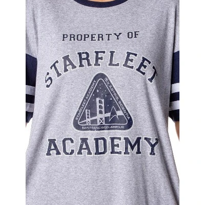 Star Trek Womens' Property Of Starfleet Academy Nightgown Pajama Shirt Grey 2 Star Trek Womens' Property Of Starfleet Academy Nightgown Pajama Shirt Grey - Image 2