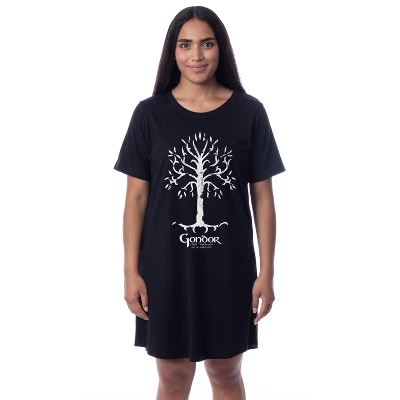 The Lord Of The Rings Womens' Gondor Nightgown Sleep Pajama Dress Black 3 The Lord Of The Rings Womens' Gondor Nightgown Sleep Pajama Dress Black - Image 3