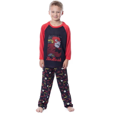 DC Boys' Classic The Flash The Crimson Comet Raglan Sleep Pajama Set Black 4 DC Boys' Classic The Flash The Crimson Comet Raglan Sleep Pajama Set Black - Image 4