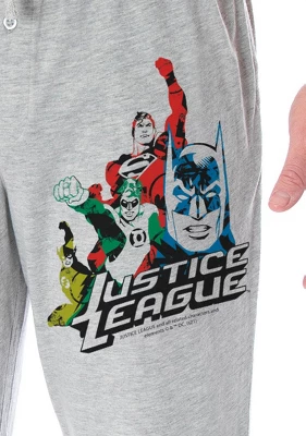 DC Comics Men's Justice League Superheroes Loungewear Sleep Pajama Pants Heather Grey 2 DC Comics Men's Justice League Superheroes Loungewear Sleep Pajama Pants Heather Grey - Image 2
