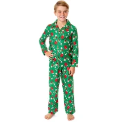 Peanuts Boys' Christmas Snoopy Charlie Brown Button Down Sleep Pajama Set Green 5 Peanuts Boys' Christmas Snoopy Charlie Brown Button Down Sleep Pajama Set Green -Sleepwear Sales Store GUEST 0d0552b7 ec36 4d37 88c2 8e400284f121