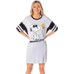 Peanuts Womens' Joe Cool Snoopy Woodstock Nightgown Pajama Shirt Dress Grey -Sleepwear Sales Store GUEST 0d961600 206d 4627 bfec f94d184975fa