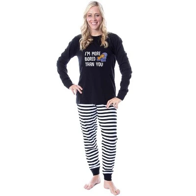 Garfield Comic I'm More Bored Than You Adult Unisex Sleep Pajama Set Black 1 Garfield Comic I'm More Bored Than You Adult Unisex Sleep Pajama Set Black