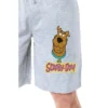 Scooby-Doo Mens' Cartoon Title Logo Face Character Sleep Pajama Shorts Grey
