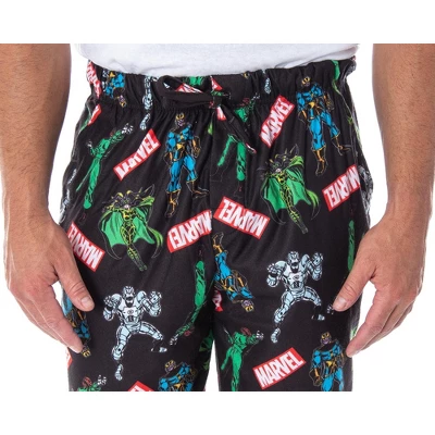 Marvel Men's Vintage Villains Thanos Red Skull Hela Ultron Pajama Pants Black 1 Marvel Men's Vintage Villains Thanos Red Skull Hela Ultron Pajama Pants Black