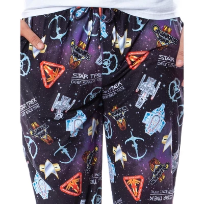 Star Trek Deep Space Nine DS9 Ships And Quarks Bar Mens' Pajama Pants Black 2 Star Trek Deep Space Nine DS9 Ships And Quarks Bar Mens' Pajama Pants Black - Image 2