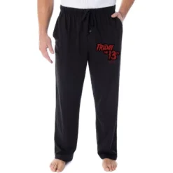 Friday The 13th Men's Movie Film Logo Loungewear Sleep Bottoms Pajama Pants Black -Sleepwear Sales Store GUEST 17d18037 cce6 4ca8 adaa 1e52463e25eb