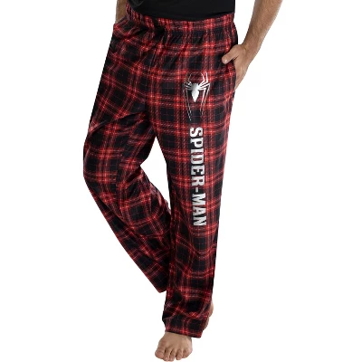 Marvel Comics Men's Spider-Man Plaid Loungewear Pajama Pants Red Plaid 1 Marvel Comics Men's Spider-Man Plaid Loungewear Pajama Pants Red Plaid
