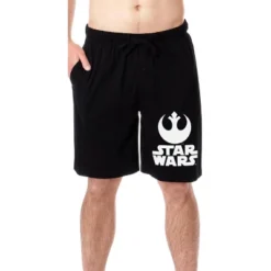 Star Wars Mens' Movie Film Title Logo Rebel Resistance Pajama Shorts Black -Sleepwear Sales Store GUEST 18e7bb2a 03ab 440f 8e8b 57dafb420ea2