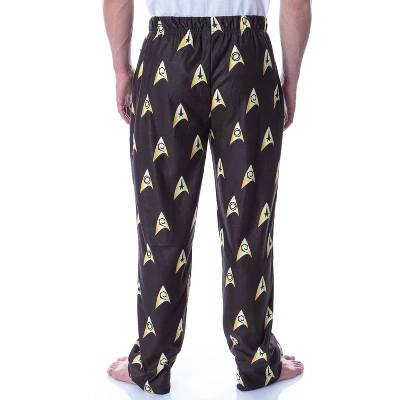 Star Trek The Original Series Men's Allover Starfleet Insignia Pajama Pants Black 3 Star Trek The Original Series Men's Allover Starfleet Insignia Pajama Pants Black - Image 3