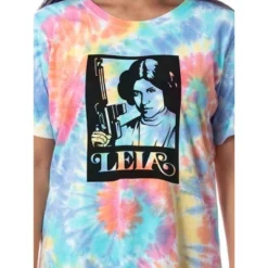 Star Wars Womens' Movie Film Princess Leia Nightgown Sleep Pajama Shirt Multicolored