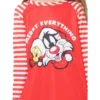 Looney Tunes Girls Christmas Pajamas Tweety Bird Sylvester Cat Pajama Nightgown