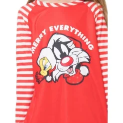 Looney Tunes Girls Christmas Pajamas Tweety Bird Sylvester Cat Pajama Nightgown