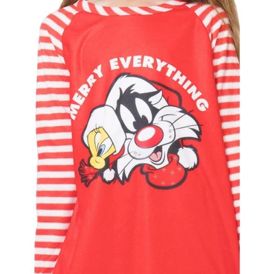 Looney Tunes Girls Christmas Pajamas Tweety Bird Sylvester Cat Pajama Nightgown 1 Looney Tunes Girls Christmas Pajamas Tweety Bird Sylvester Cat Pajama Nightgown