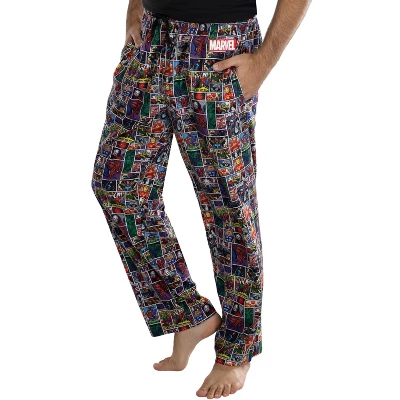Marvel Comics Mens' Vintage Avengers Comic Book Page Pajama Pants Multi 1 Marvel Comics Mens' Vintage Avengers Comic Book Page Pajama Pants Multi