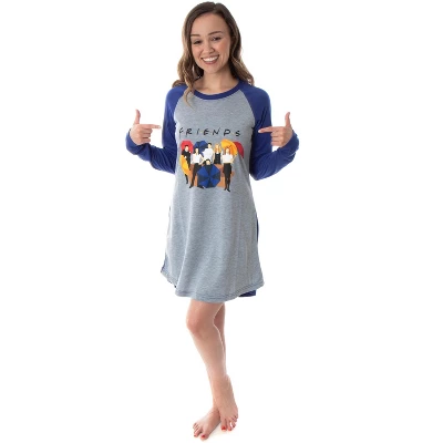 Friends TV Show Juniors' Minimalist Character Raglan Sleep Shirt Nightgown Minimal Cast Art 2 Friends TV Show Juniors' Minimalist Character Raglan Sleep Shirt Nightgown Minimal Cast Art - Image 2