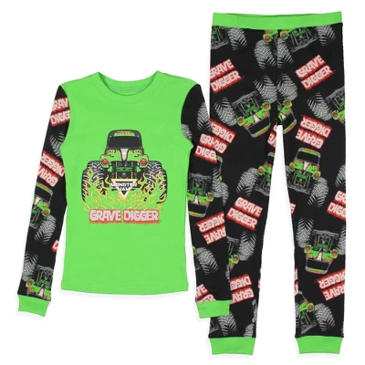 Monster Jam Boys' Truck Long Sleeve Grave Digger Tight Fit Sleep Pajama Set Multicolored 5 Monster Jam Boys' Truck Long Sleeve Grave Digger Tight Fit Sleep Pajama Set Multicolored - Image 5