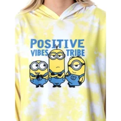 Minions Positive Vibes Tie Dye Womens' Pajama Cropped Hooded Jogger Set Yellow -Sleepwear Sales Store GUEST 22d4cd82 46ae 4ea5 b37e c786474716c1