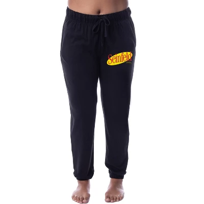 Seinfeld Womens' TV Show Logo Icon Jogger Sleep Pajama Pants Black 3 Seinfeld Womens' TV Show Logo Icon Jogger Sleep Pajama Pants Black - Image 3