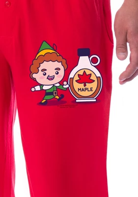 Elf The Movie Mens' Buddy Chibi Maple Syrup Sleep Pajama Pants Red 2 Elf The Movie Mens' Buddy Chibi Maple Syrup Sleep Pajama Pants Red - Image 2