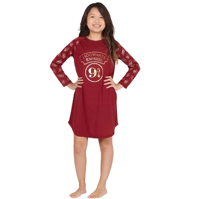 HARRY POTTER 9 3/4 Hogwarts Express Raglan Nightgown Red 4 HARRY POTTER 9 3/4 Hogwarts Express Raglan Nightgown Red - Image 4