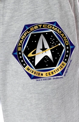 Star Trek Men's Starfleet Command Mission Certified Lounge Pajama Pants Heather Grey 2 Star Trek Men's Starfleet Command Mission Certified Lounge Pajama Pants Heather Grey - Image 2