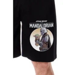 Star Wars Men's The Mandalorian Baby Yoda Grogu Sleep Pajama Shorts Black