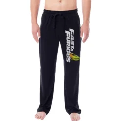 Fast & Furious Mens' Action Movie Film Title Logo Sleep Pajama Pants Black -Sleepwear Sales Store GUEST 2a897829 05a7 4790 b6d0 5d176ecb6fa8