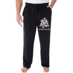 Harry Potter Pajama Pants Men's Deathly Hallows Symbol Loungewear Sleep Pants Black -Sleepwear Sales Store GUEST 2aa33524 af84 4268 b1db ae03e9c0dc27