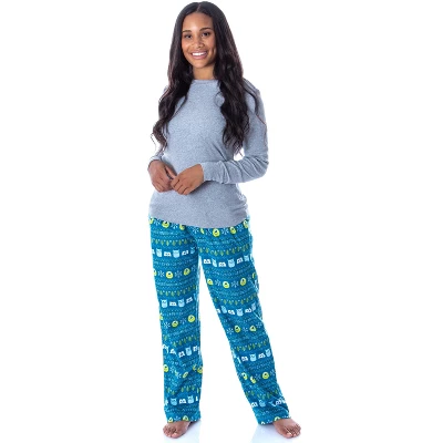 Disney Womens' Monsters Inc Sulley And Mike Ugly Sweater Pajama Pants Turquoise 1 Disney Womens' Monsters Inc Sulley And Mike Ugly Sweater Pajama Pants Turquoise