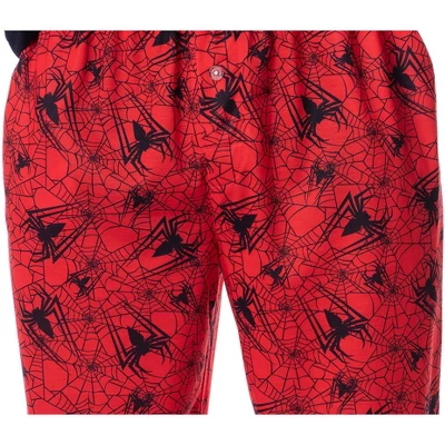 Marvel Comics Mens' Spider-Man Logo Icon Tossed Print Sleep Pajama Set Multicolored 3 Marvel Comics Mens' Spider-Man Logo Icon Tossed Print Sleep Pajama Set Multicolored - Image 3