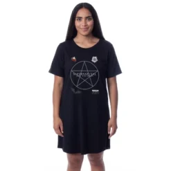 Supernatural Womens' Join The Hunt Pentagram Nightgown Sleep Pajama Shirt Black -Sleepwear Sales Store GUEST 2d376f53 7a7a 45b6 a323 a1978262e065