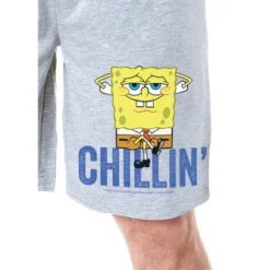 Nickelodeon SpongeBob SquarePants Mens' Chillin' Sleep Pajama Shorts Grey