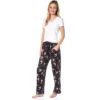 Disney Womens' Tinker Bell Sleep Never Land Map Symbols Pajama Pants Black