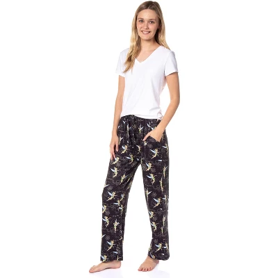 Disney Womens' Tinker Bell Sleep Never Land Map Symbols Pajama Pants Black 1 Disney Womens' Tinker Bell Sleep Never Land Map Symbols Pajama Pants Black