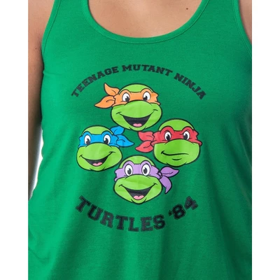 Nickelodeon Teenage Mutant Ninja Turtles Womens' 84 Tank Pajama Short Set Green 2 Nickelodeon Teenage Mutant Ninja Turtles Womens' 84 Tank Pajama Short Set Green - Image 2