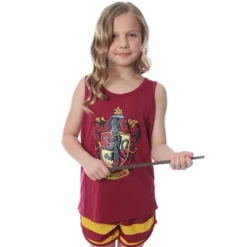Harry Potter Big Girls' Hogwarts House Crest Racerback Tank And Shorts Pajama Lounge Set -Sleepwear Sales Store GUEST 325e1870 f47d 4e70 93d2 af5a1f21f4aa