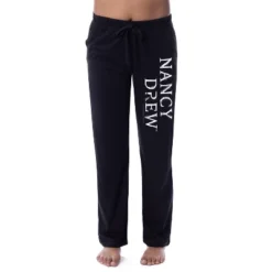 Nancy Drew Womens' TV Show Logo Icon Character Sleep Pajama Pants Black -Sleepwear Sales Store GUEST 326a3885 6306 44f8 ae8b 792a05909935