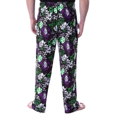 DC Comics Men's Classic The Joker And Harley Quinn Adult Lounge Pajama Pants Multicolored 1 DC Comics Men's Classic The Joker And Harley Quinn Adult Lounge Pajama Pants Multicolored