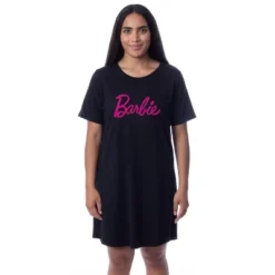 Barbie Womens' Classic Title Logo Icon Nightgown Sleep Pajama Shirt Black -Sleepwear Sales Store GUEST 32c29bd0 1849 4d58 818e 3a65dfe0ec3e